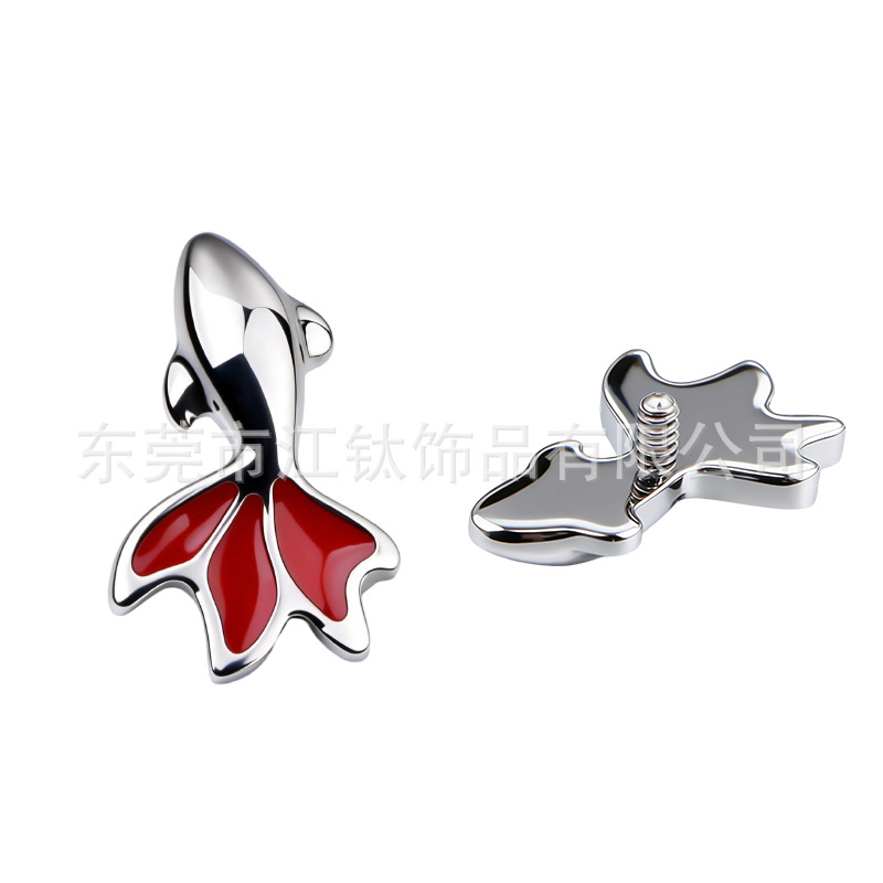 G23 Titanium Koi Fish Cartilage Stud Labret Earring - F136 Titanium Alloy Body Piercing Jewelry for Helix Tragus Conch - Image 5
