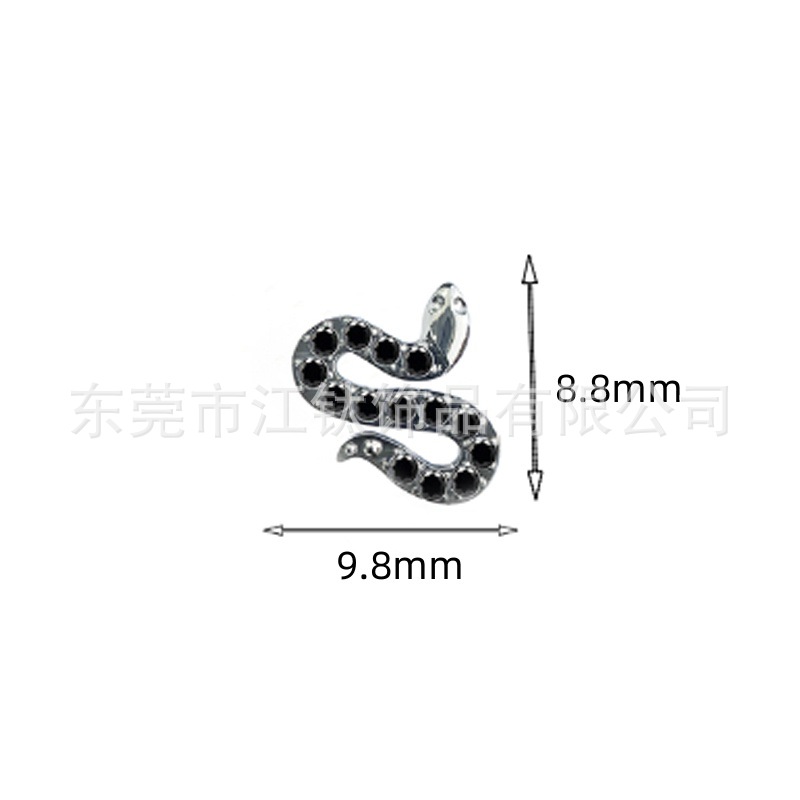 G23 Titanium Ear Bone Nail Snake-Shaped Zircon Cartilage Stud Earring Body Piercing Jewelry - Image 5