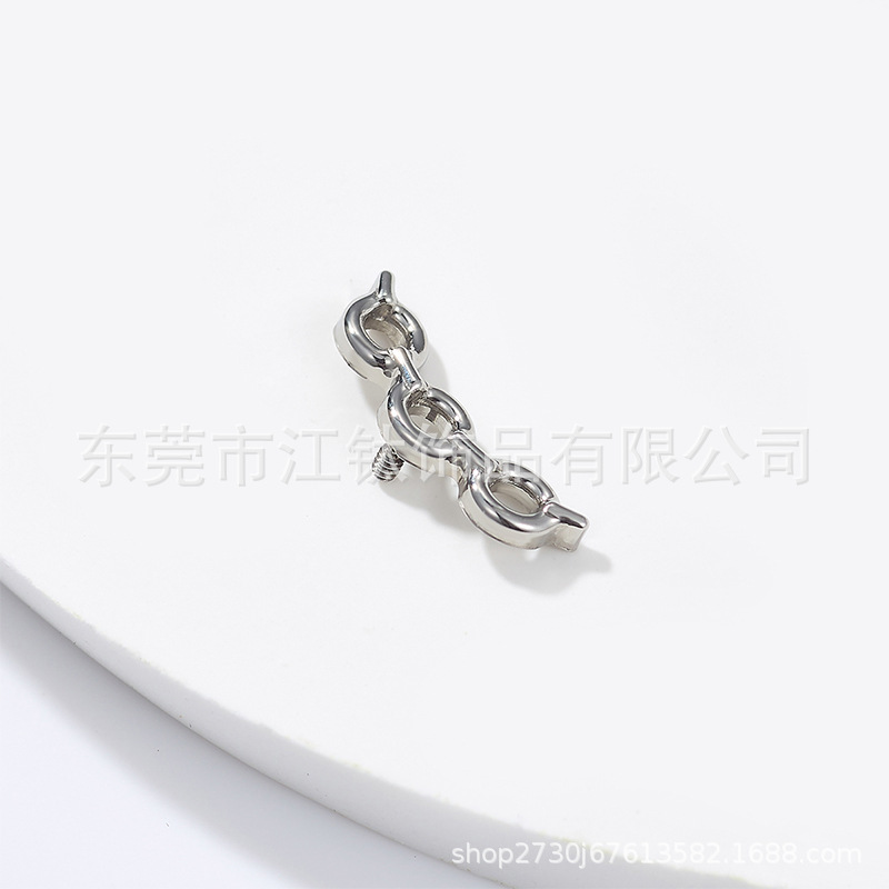 F136 Titanium Three-Circle Chain Earrings G23 Titanium Alloy Body Piercing Jewelry for Ear Cartilage - Image 3