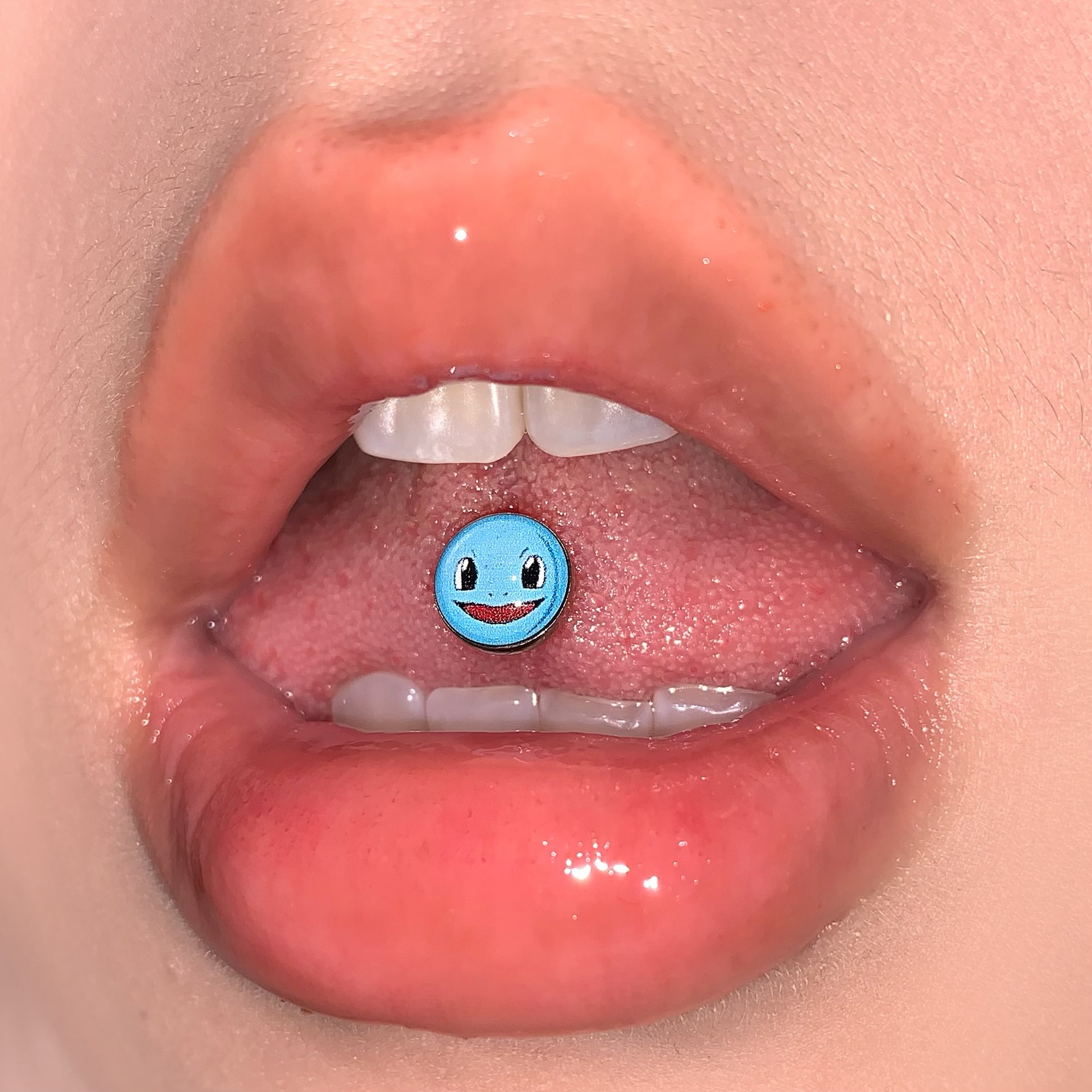 Cartoon Pokémon Tongue Ring Titanium Steel External Thread Tongue Barbell Piercing Jewelry, Drinkable Nail Design, Cute Bulbasaur Color - Image 3