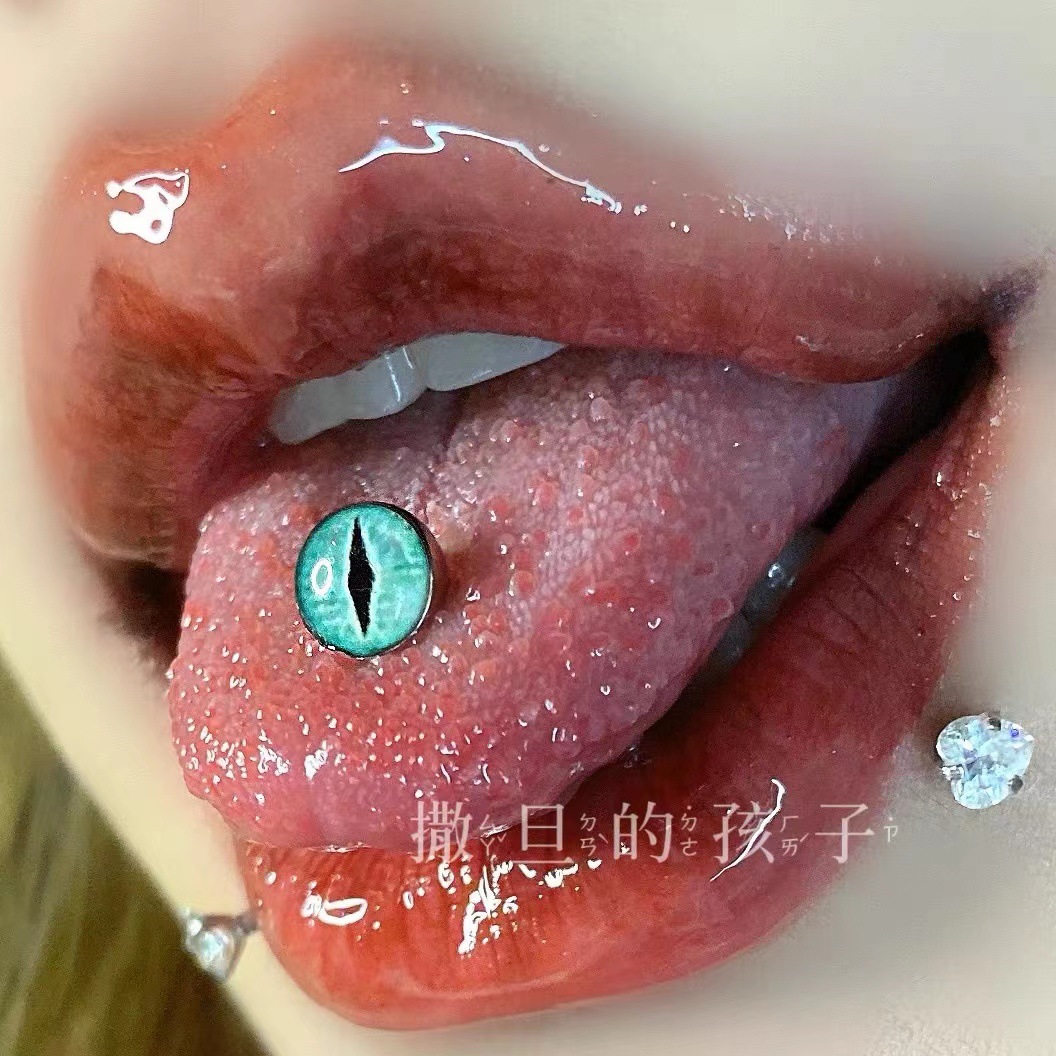 Satan's Children Tongue Nail Eyes Hot Girls Tongue Ring Tongue Barbell 316L Surgical Steel Oral Piercing Jewelry - Image 2