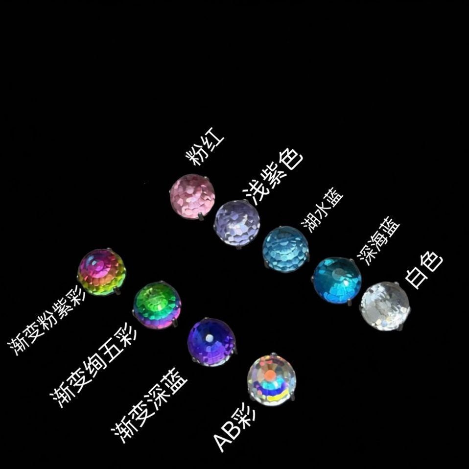 F136 Titanium Alloy Ear Studs Tongue Studs Super Shiny Disco Ball Light Bulb Lip Studs G23 Titanium Piercing Jewelry Wholesale - Image 3