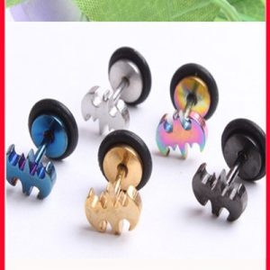 Titanium Steel Batman Earrings for Men Women Popular Geometric Jewelry Silver Summer 2024 Fashion
