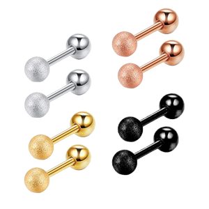 Korean Style 16G Stainless Steel Star Frosted Ear Stud Earring Fashion Jewelry for Cartilage Piercing