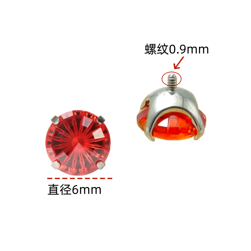 G23 Titanium Alloy Ferris Wheel Zirconia Stone Ear Studs - F136 Internal Thread Cartilage Piercing Studs 0.9 Thread Replacement Head - Image 2
