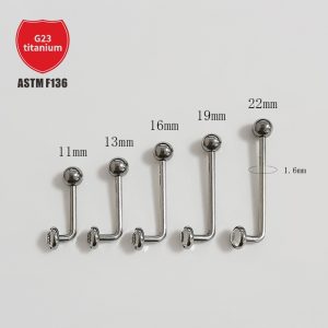 F136 Titanium Female Ring Inlaid with Czech Diamond Ball Inner Teeth G23 Titanium Alloy Body Piercing Jewelry Wholesale