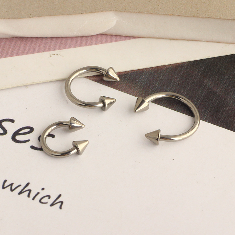 G23 Titanium Alloy External Thread Double Round Ball Curved Barbell CBR Tongue Nipple Septum Nose Ring Multi-Purpose Body Piercing Jewelry - Image 5