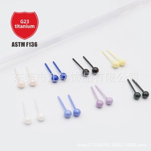 Biological Pure Ceramic Candy Color Ear Bone Stud 4mm Cartilage Piercing Jewelry