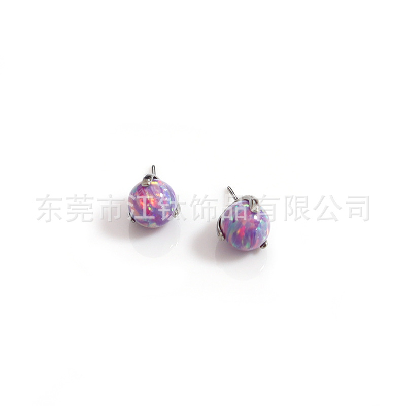 F136 Titanium Opal Lip Labret Stud Three Claw Ball Opal Pin G23 Titanium Alloy Body Piercing Jewelry 5mm - Image 5