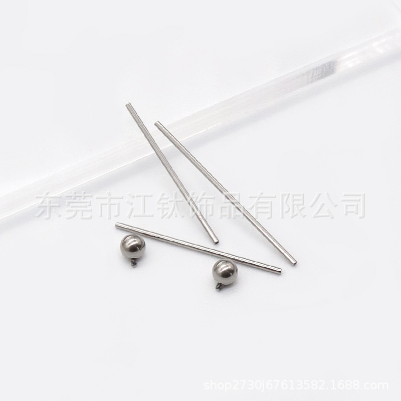 F136 Titanium Inner Thread Straight Bar Tongue Nail Ear Bridge Universal Style G23 Titanium Alloy Body Piercing Jewelry - Image 3