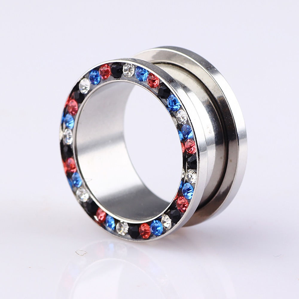 Stainless Steel Ear Stretcher Diamond Ear Expander 16mm 3 Pairs Body Piercing Jewelry - Image 4