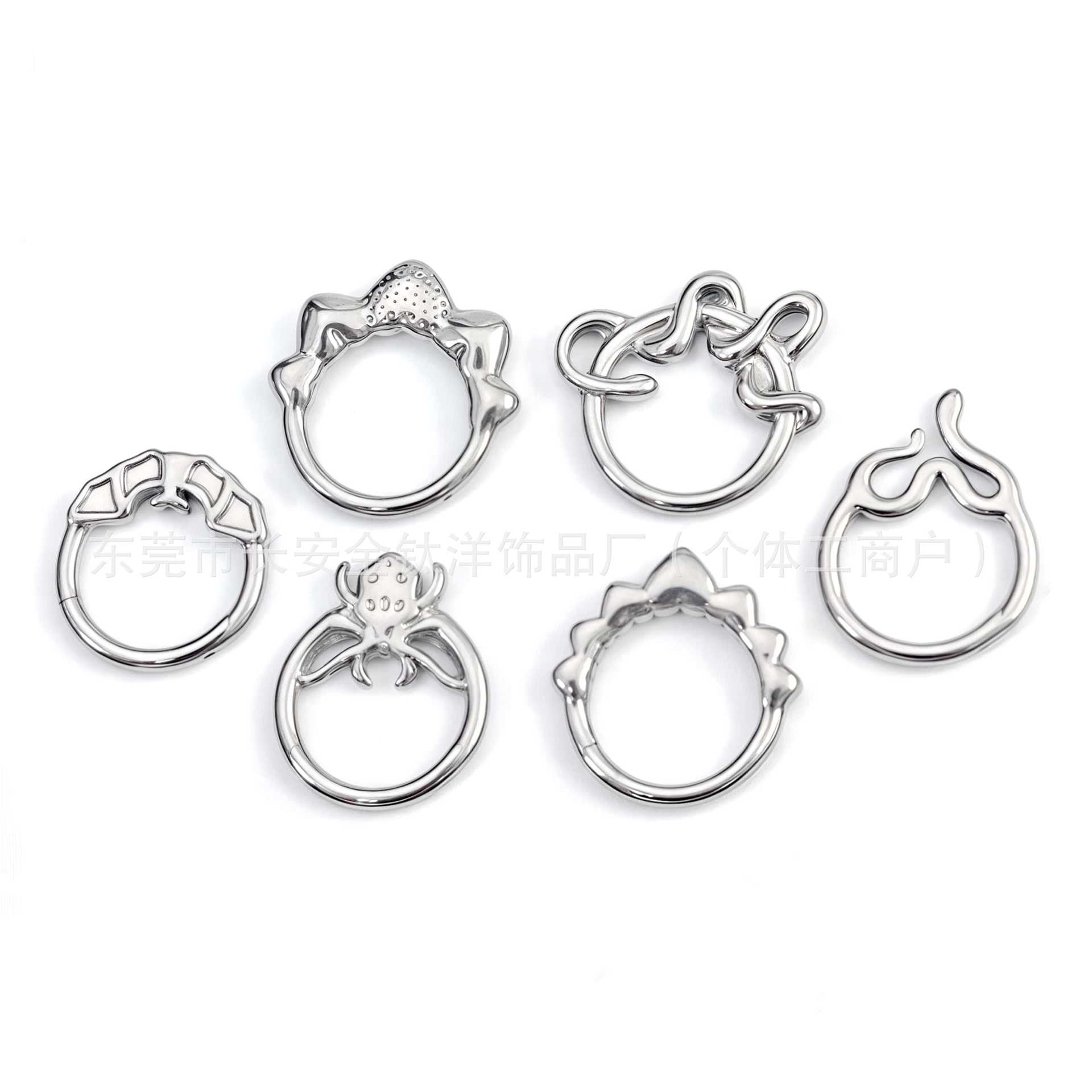 F136 Titanium Fashion Geometric Closed Ring Pinless Hoop Earrings Nose Ring Seamless Ring G23 Titanium Alloy Piercing Jewelry - Image 5