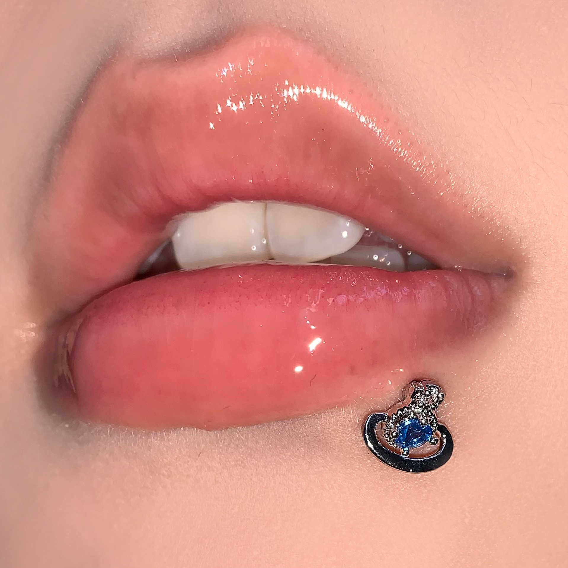 Asteroid Lip Nail Titanium Steel External Thread Lip Piercing Jewelry 16mm Bar 1.2mm Thick 3 Colors - Image 2