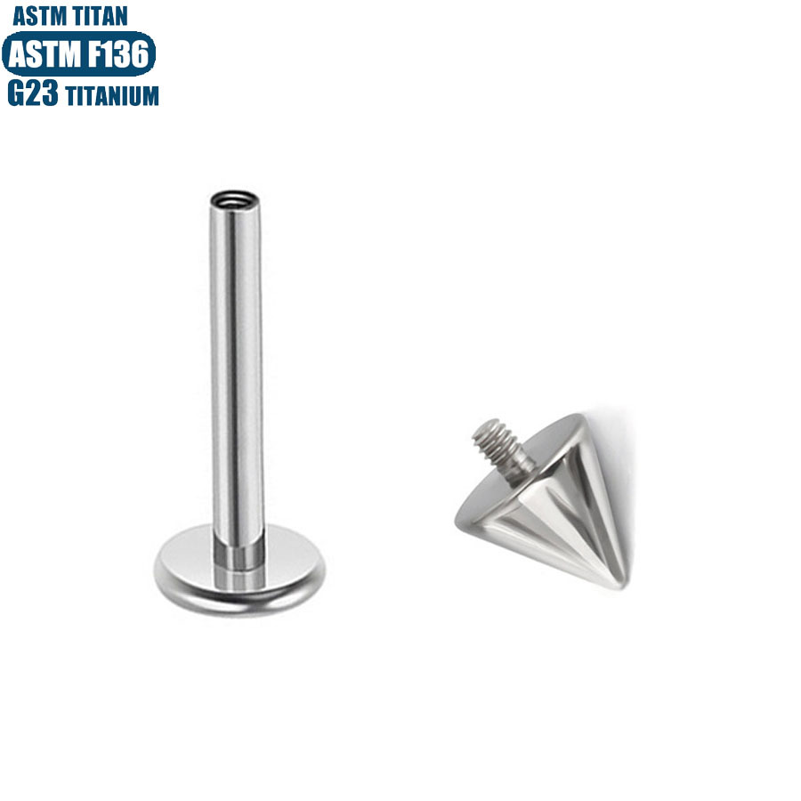 G23 Titanium Pointed Lip Nail Earring Internally Threaded Small Ear Nail Piercing Cartilage Ring Ear Bone Nail Lip Ring - Image 3