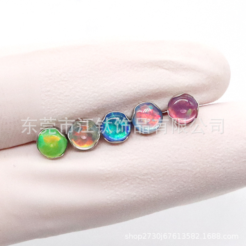 F136 Titanium Wave Edge Jelly Aurora Lip Nail G23 Titanium Alloy Ear Bone Piercing Jewelry - Image 4