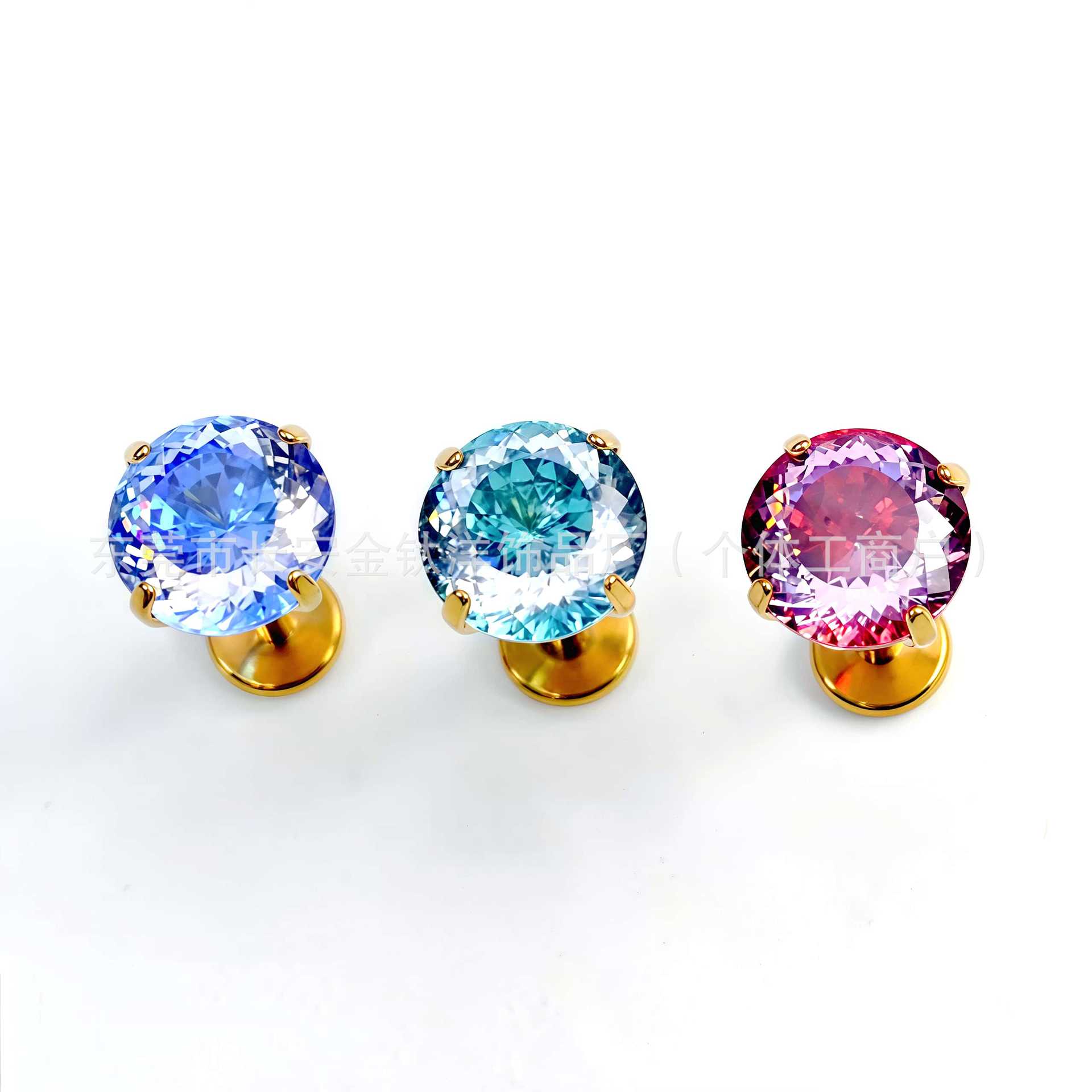 F136 Titanium 18K Gold-Plated Round Bottom Heart-Shaped Rose Lip Stud Nose Stud G23 Titanium Alloy Piercing Jewelry Ear Bone Stud - Image 2