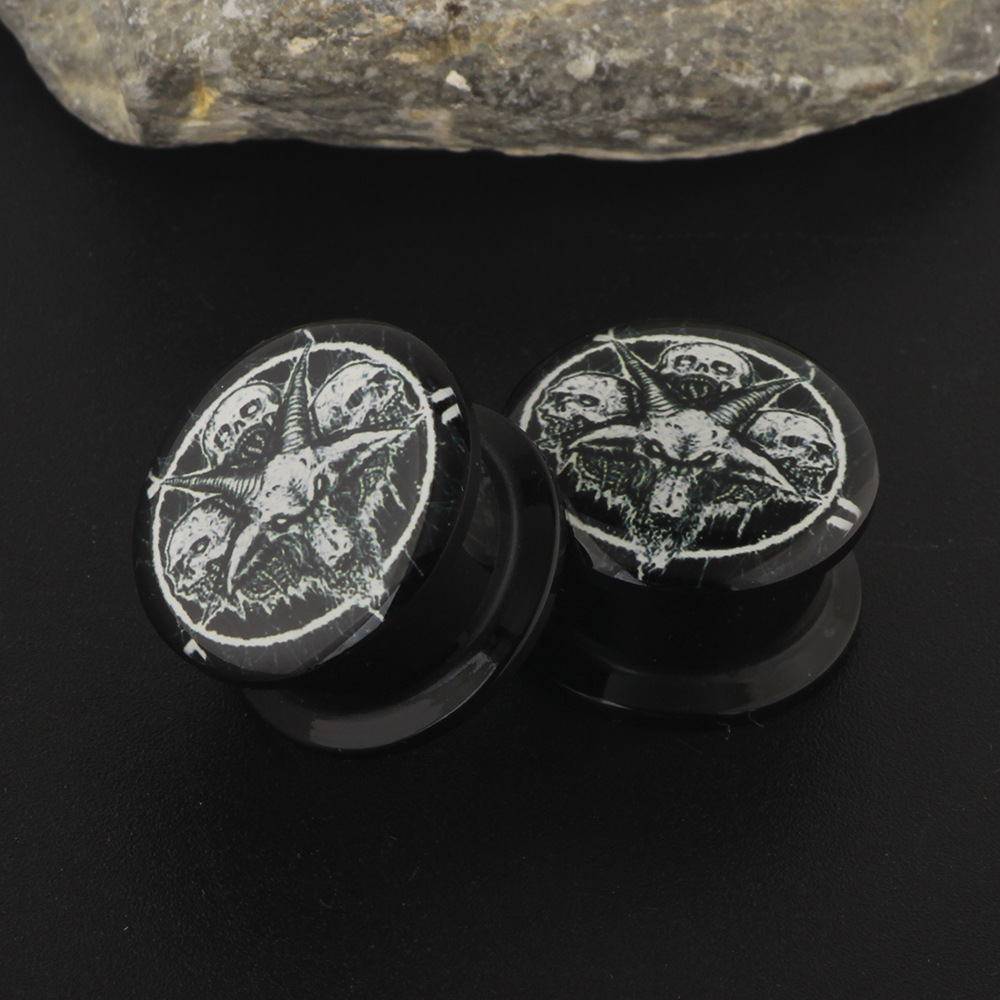 Five Claw Ghost Head Ear Piercing Jewelry 6mm 16mm Ear Stretching Tunnel Plug - Image 4