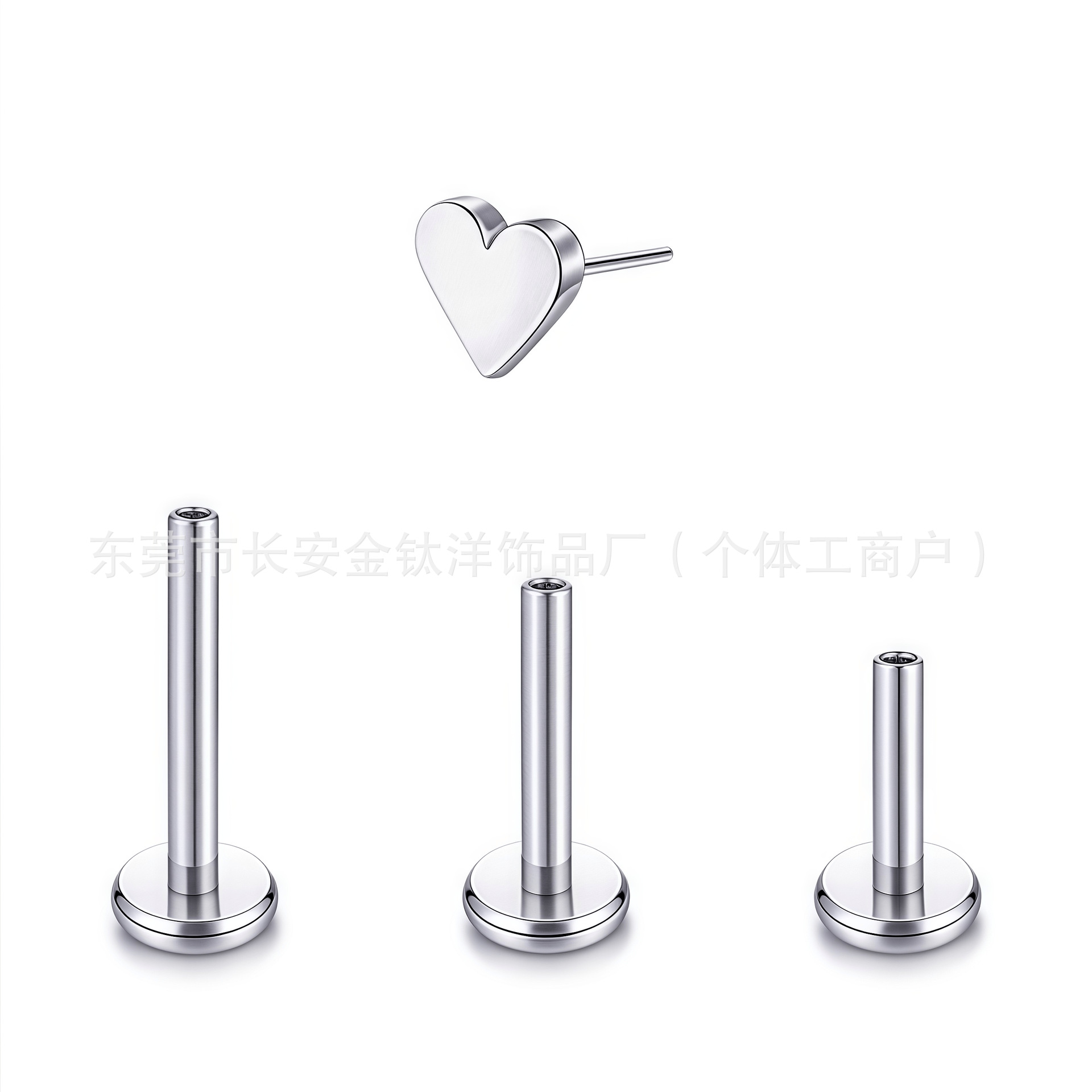 F136 Titanium Insertion Ear Bone Nail Love Moon Cross Five-Pointed Star Lightning Titanium Alloy Piercing Jewelry - Image 4
