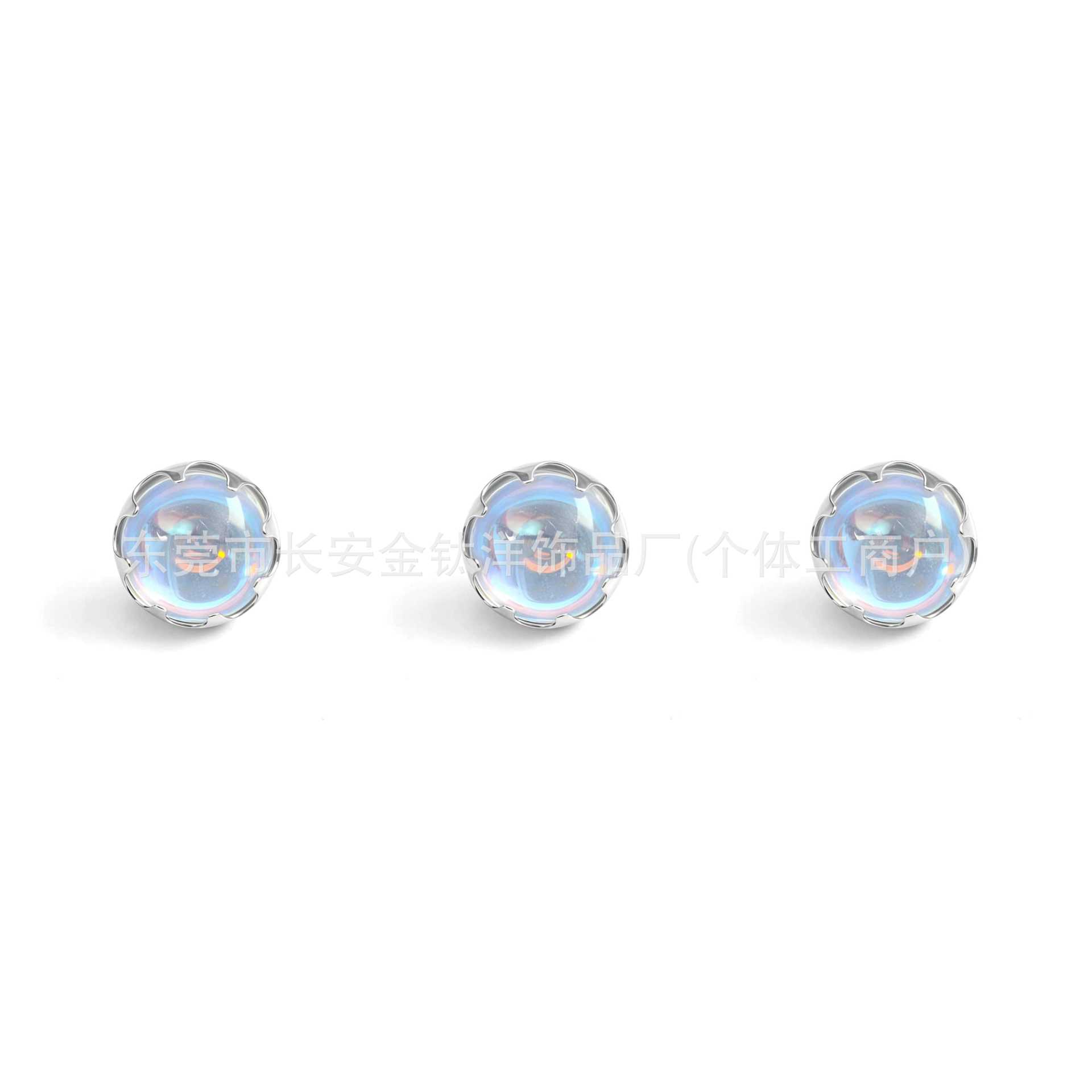 F136 Titanium Serrated Frosted Moonstone Inlaid Lip Piercing Labret Stud Ear Cartilage Navel Piercing Jewelry G23 Titanium Alloy - Image 2