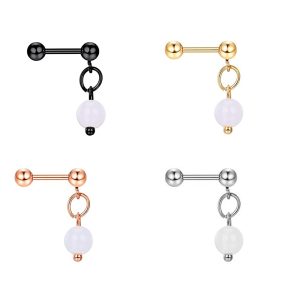 Stainless Steel Star Ear Bone Nail Barbell Earrings Double Head Screw Ball Earrings Popular Piercing Jewelry