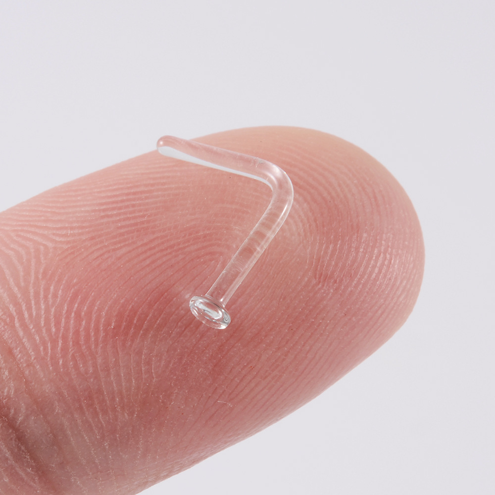 Transparent Glass Cartilage Stud Earrings for Women, Lead-Free Clear Ear Piercing Jewelry, Invisible Ear Studs - Image 5
