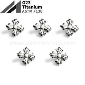 F136 Titanium Punk Cross Earrings - Ear Cartilage Studs, Ear Bone Studs, Cochlear Studs Body Piercing Jewelry