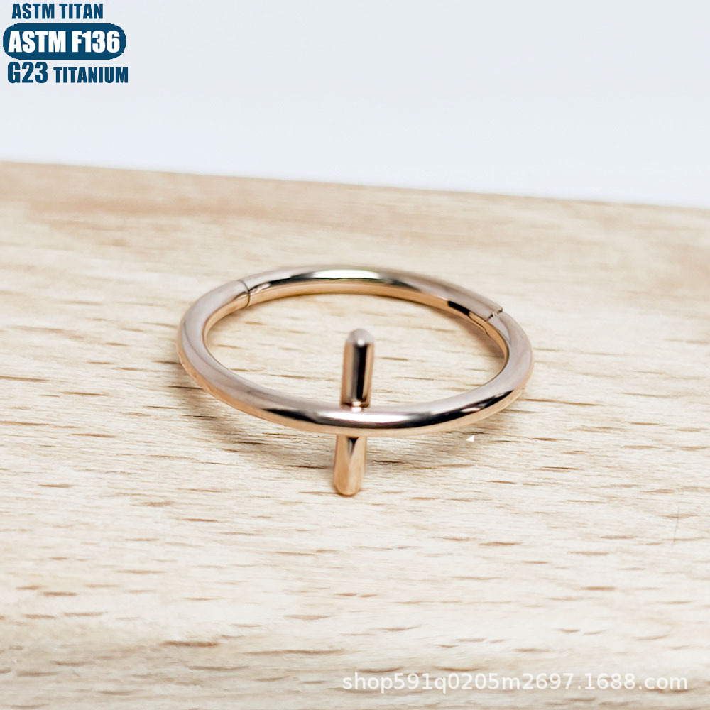 F136 Titanium Alloy Cross Seamless Nose Ring Closed Ring Implant Grade Tragus Cartilage Hoop - Image 3