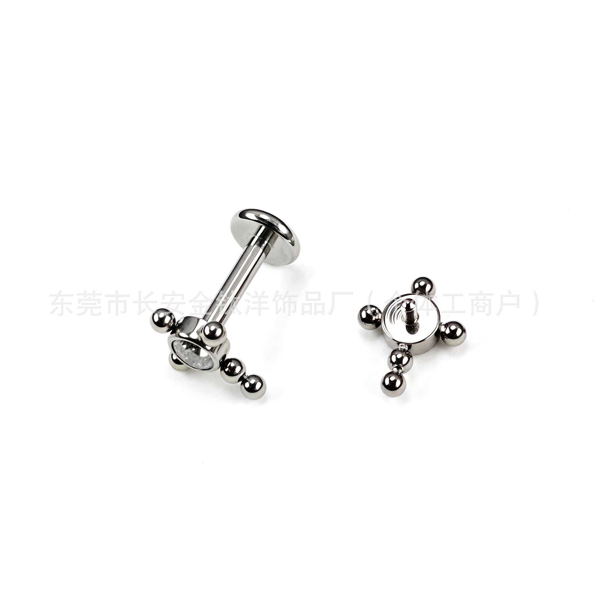 ASTM F136 Titanium Cross Diamond Inlay Internally Threaded Ear Studs - Cartilage Helix Tragus Piercing Jewelry G23 Alloy - Image 4