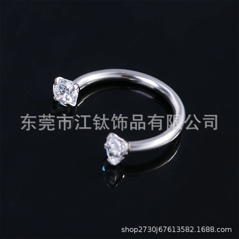 G23 Titanium Alloy 18G 1.0mm Horseshoe Ring Ear Bone Nail Inner Thread C Ring Body Piercing Jewelry - Image 3
