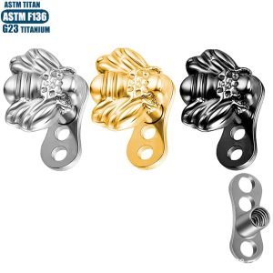 G23 Titanium Bee Buried Bone Nail Subcutaneous Implant Locking Skin Piercing Jewelry Internal Thread