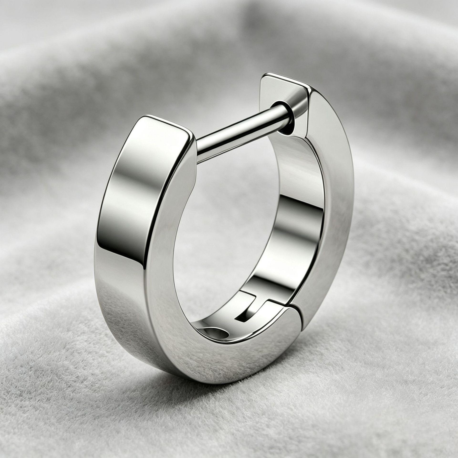 F136 Titanium Alloy D-Shaped Earrings Unisex Simple Plain Hoop Ear Studs Piercing Jewelry Ear Hole Care Ear Bone Studs - Image 3