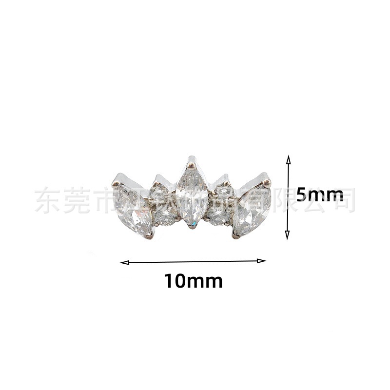G23 Titanium Alloy Ear Bone Nail Horse Eye Leaf CZ Earring Cross Border Piercing Jewelry - Image 3