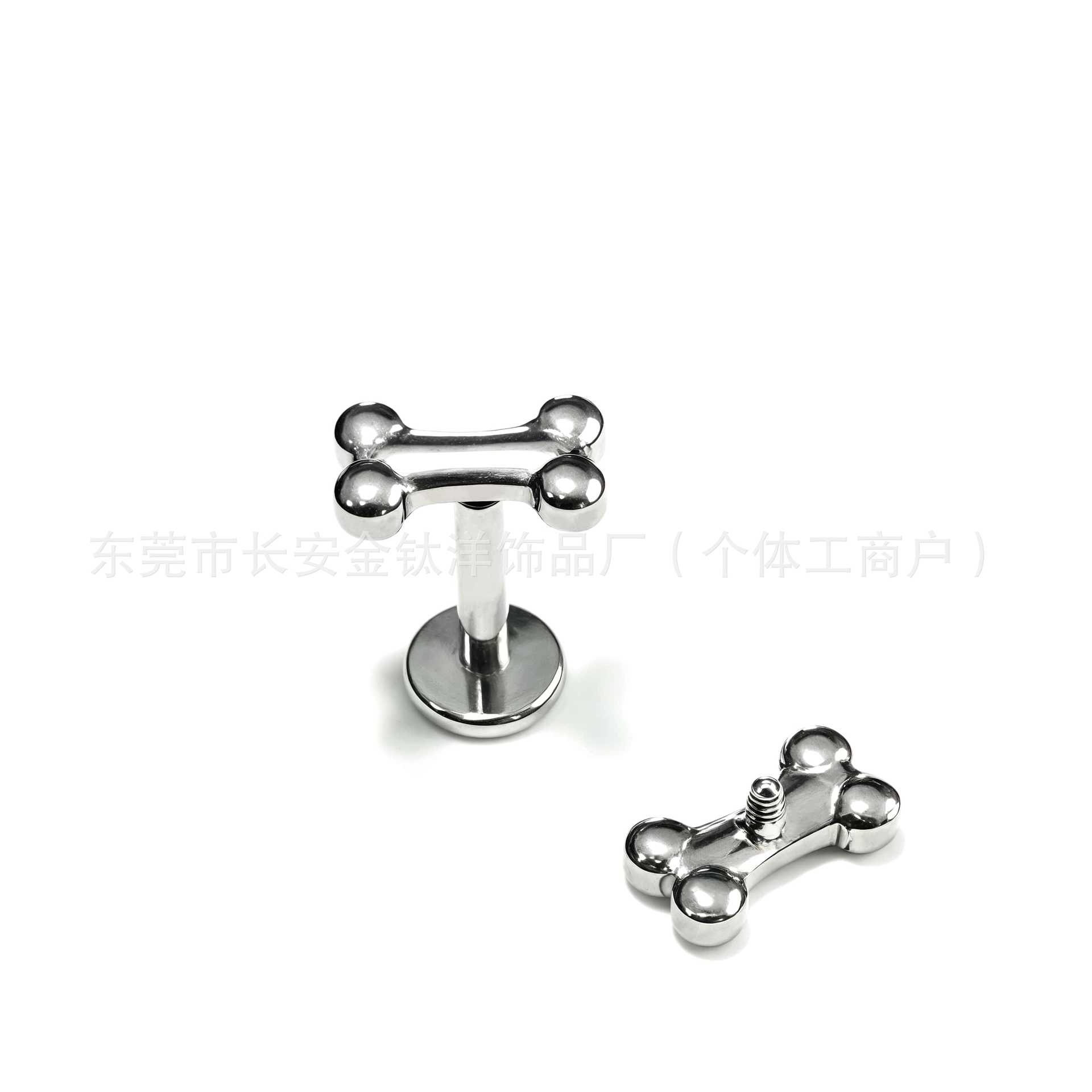 F136 Titanium Smooth Dog Bone Bar Ear Studs Nose Studs Cartilage Studs G23 Titanium Alloy Body Piercing Jewelry Cochlear Studs - Image 3