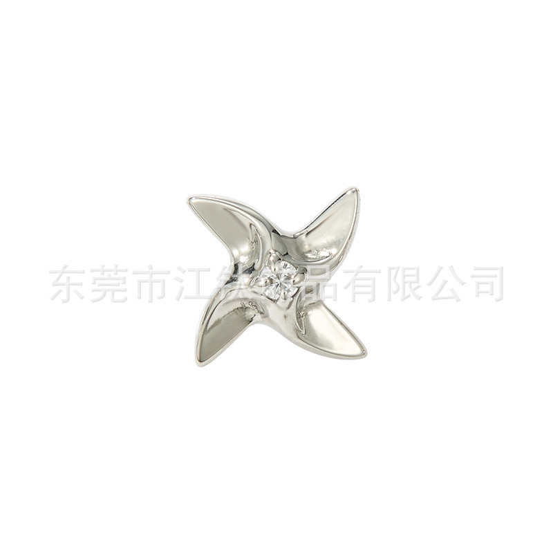 Titanium Ear Bone Nail Windmill Inlaid 5A Zircon Lip Nail G23 Titanium Alloy Piercing Jewelry - Image 5