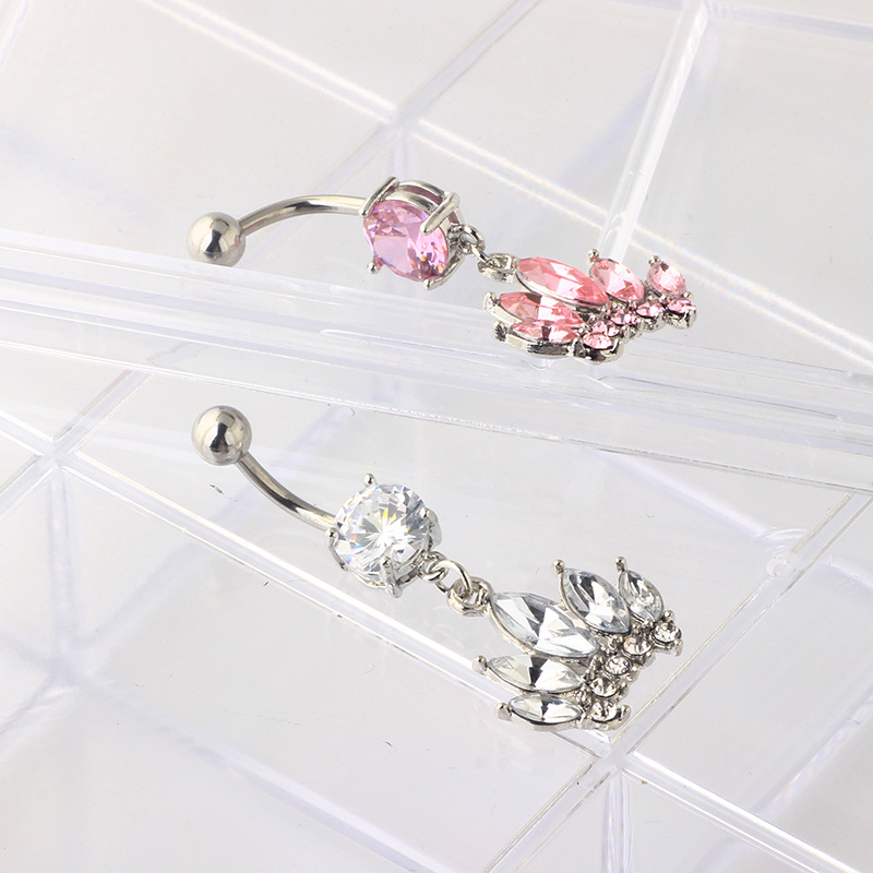 Crown Navel Ring Stainless Steel Belly Button Ring Dangle Long Pendant Piercing Jewelry - Image 4