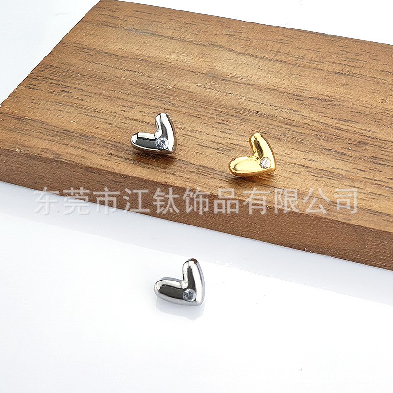 Heart Shape CZ Zircon G23 Titanium Alloy Ear Cartilage Stud Piercing Jewelry - Image 3