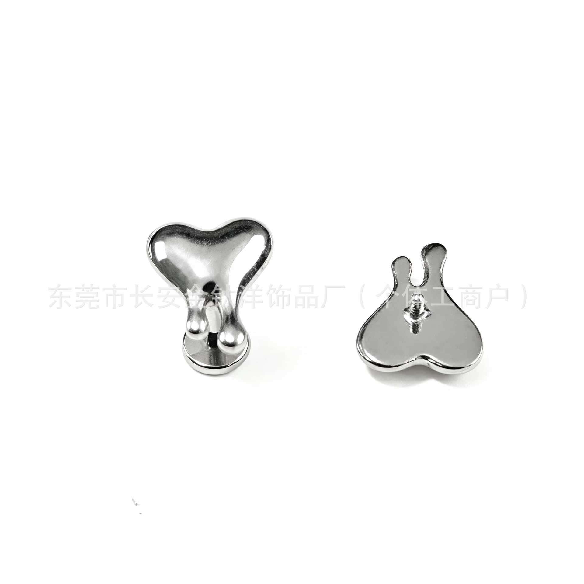 F136 Titanium Inner Thread Heart Flush Earrings Cochlear Nails G23 Titanium Alloy Body Piercing Ear Bone Studs - Image 2