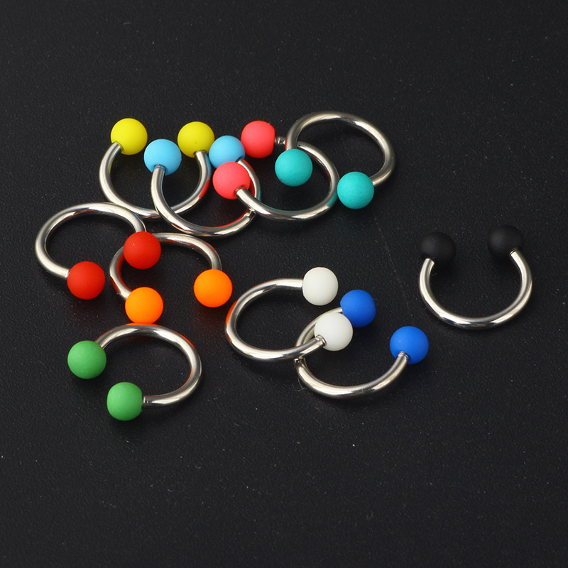 Heart Shape Horseshoe Ring Stainless Steel Acrylic Body Piercing Jewelry Multi-Use Nose Lip Eyebrow Septum - Image 3