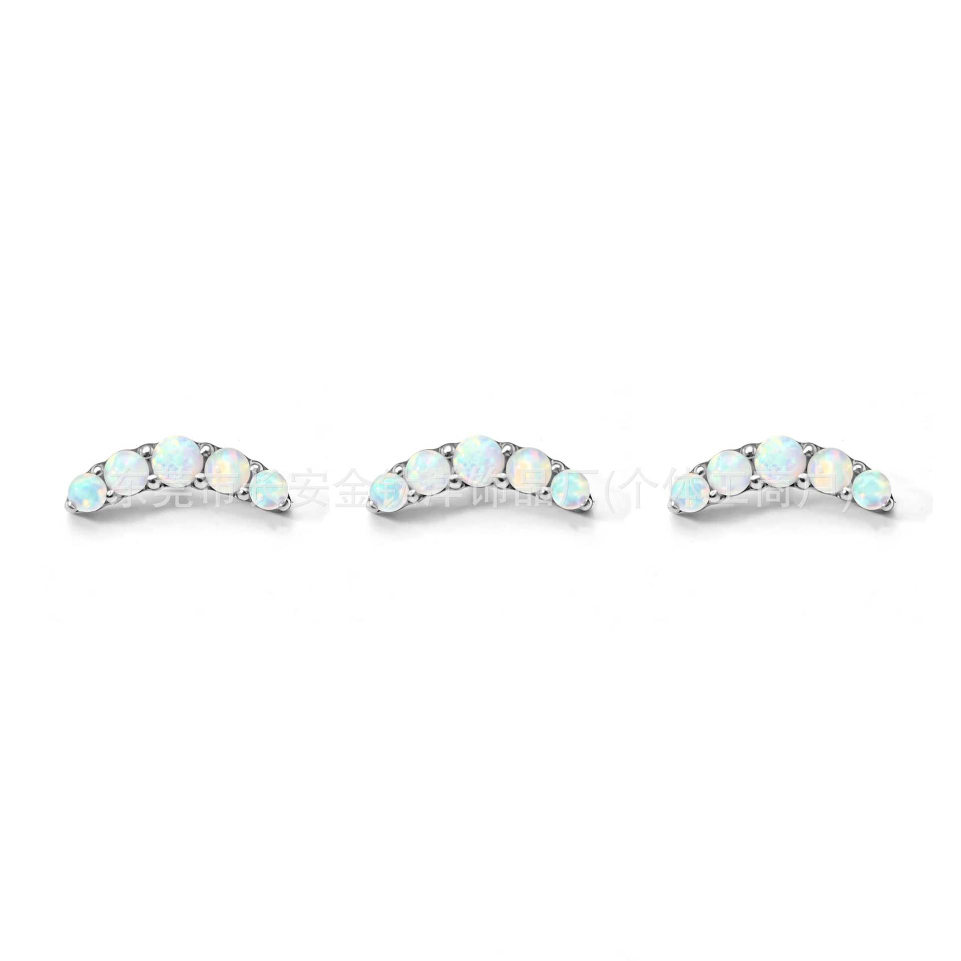 F136 Titanium Five-Row Zircon Lip Piercing Ear Bone Stud G23 Titanium Alloy Body Piercing Jewelry - Image 3
