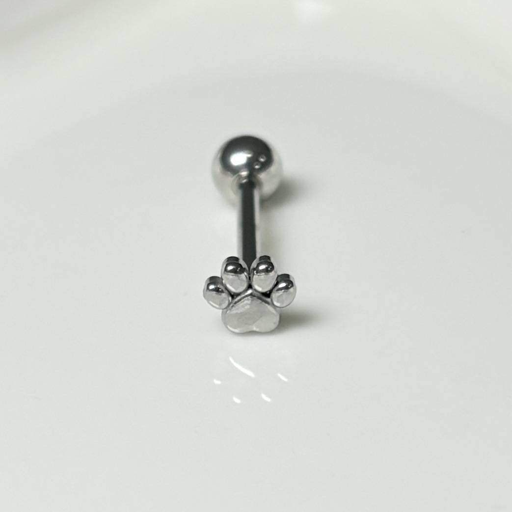Cat's Paw Dog Paw Bear Paw Tongue Barbell 16mm External Thread Stainless Steel Tongue Piercing Jewelry Wholesale - Image 3