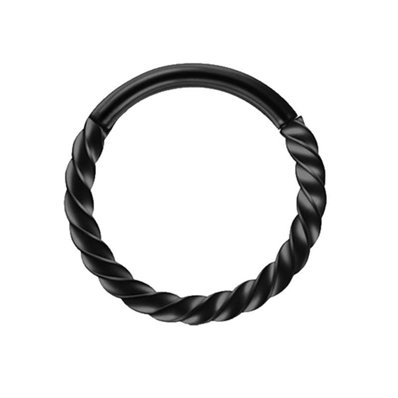 Twist Flower Stainless Steel Seamless Hoop Nose Ring Open Interface Lip Ring Body Piercing - Image 5