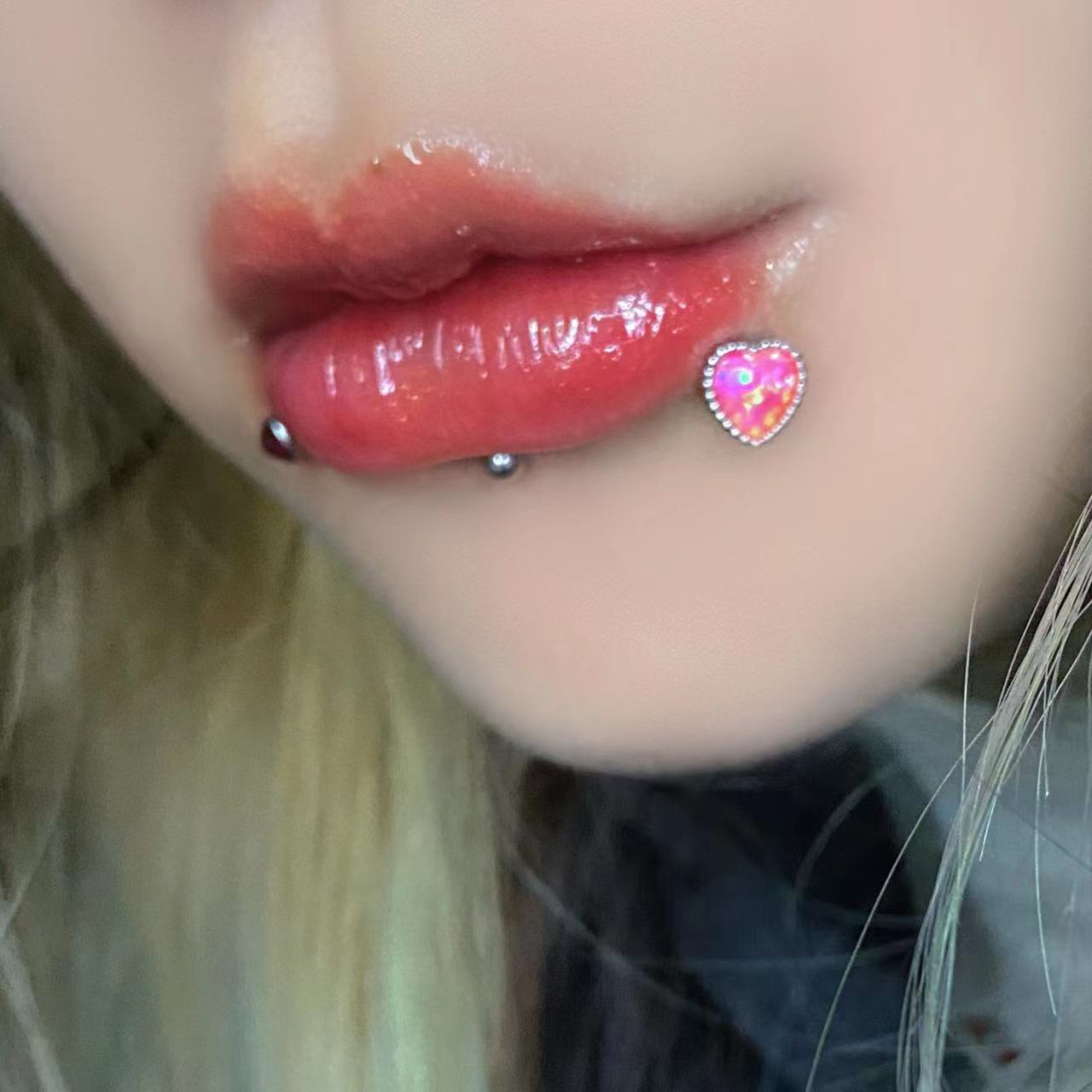 Aobao Lip Nail Opal Replacement Labret Stud 316L Surgical Steel Lip Piercing Jewelry - Image 3