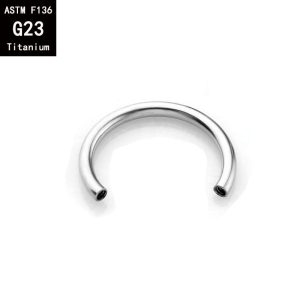 G23 Titanium Internal Thread Horseshoe Septum Ring 14G 14mm F136 Titanium Alloy C-Shaped Nose Ring