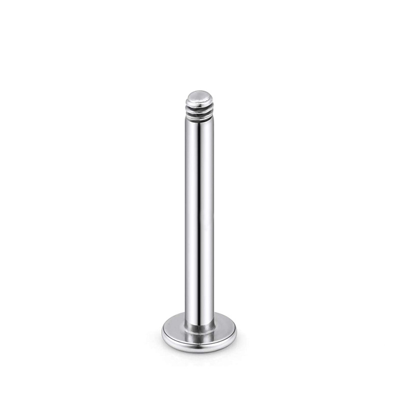 G23 Titanium Flat Bottom Labret Stud Ear Cartilage Piercing Jewelry 0.8x12mm External Thread - Image 5