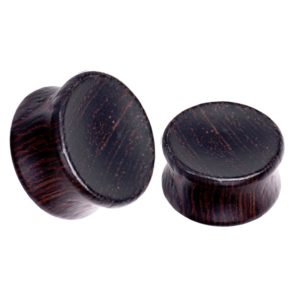 Black Chicken Wing Wooden Auricle Double Horn Ear Expander Tunnel - 22mm Stainless Steel Star Ear Plug