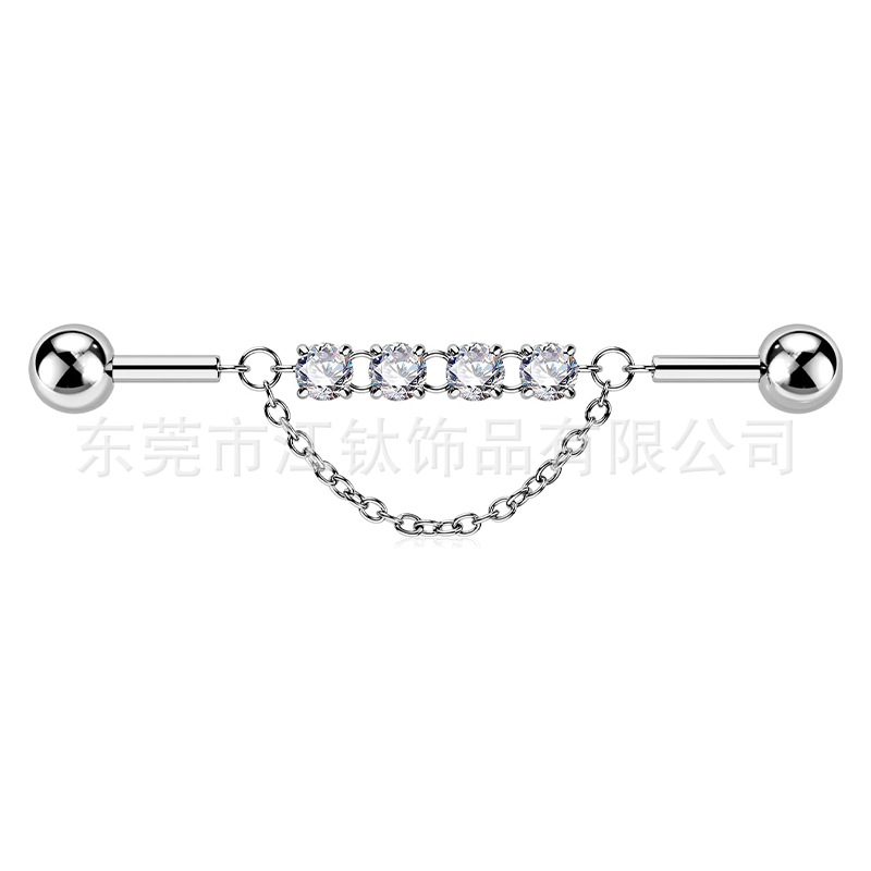 G23 Titanium Ear Bridge Barbell Earrings - ASTM F136 Titanium Alloy Body Piercing Jewelry Customized Ear Bone Nails - Image 5