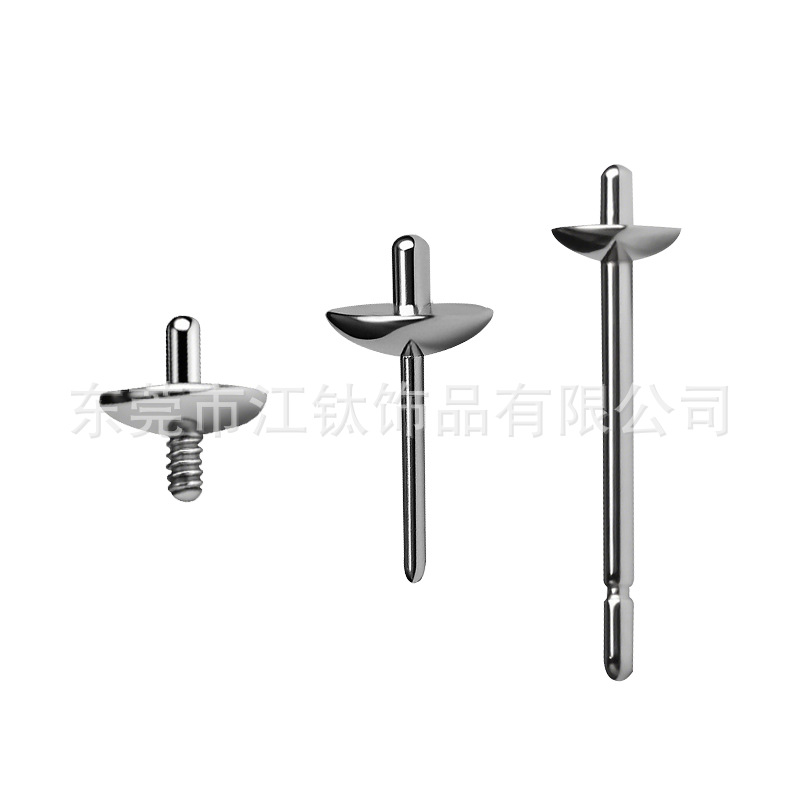 G23 Titanium Pearl Ear Stud Holder - Cartilage Piercing Jewelry Empty Holder for Earrings - Image 5