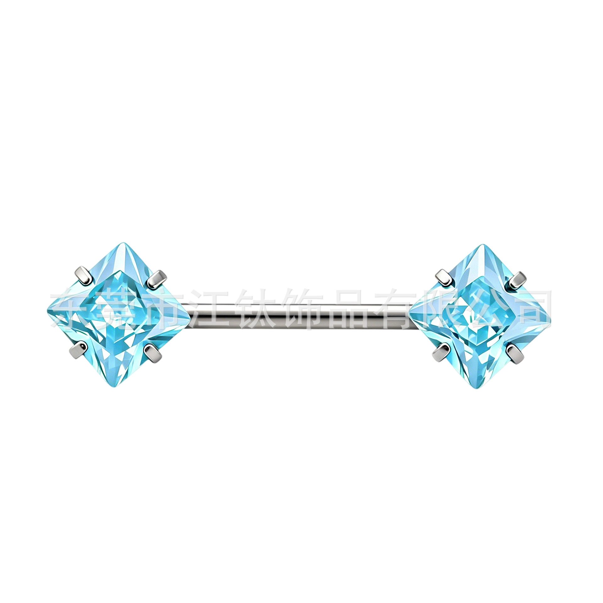 G23 Titanium Square Claw Zircon Nipple Ring 1.6x14mm Nipple Stud Body Piercing Jewelry - Image 5