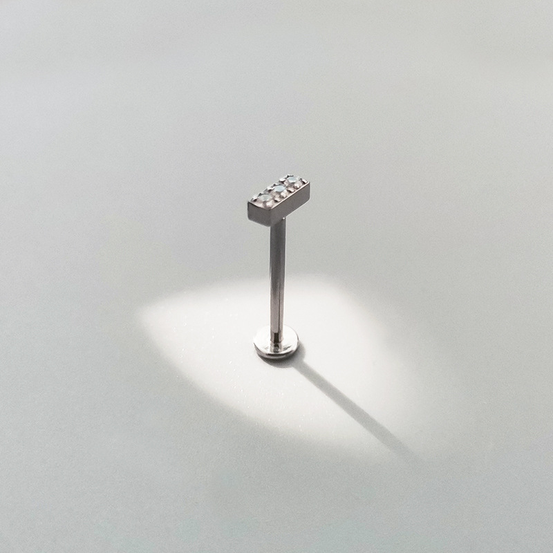 G23 Titanium Diamond Lip Labret Stud Internal Thread 1.2mm (16G) 5-12mm Flat Bottom Rod Piercing Jewelry F136 - Image 4