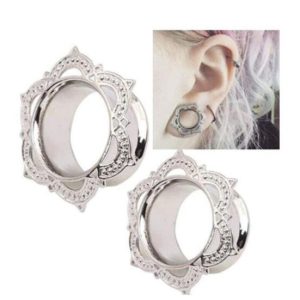 European American Auricle Fashion Ear Enlargement Body Piercing Jewelry 316L Surgical Steel Diamond Silver